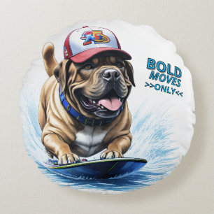 Coussins Ronds Mastiff Dogue anglais planche de surf vacances