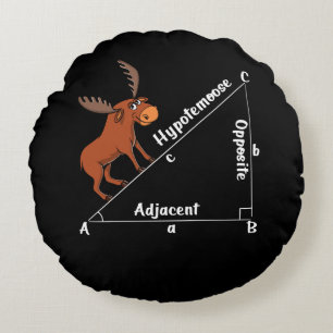 Coussins Ronds Math drôle Hypoténoose Géométrie Moose Moose Plais