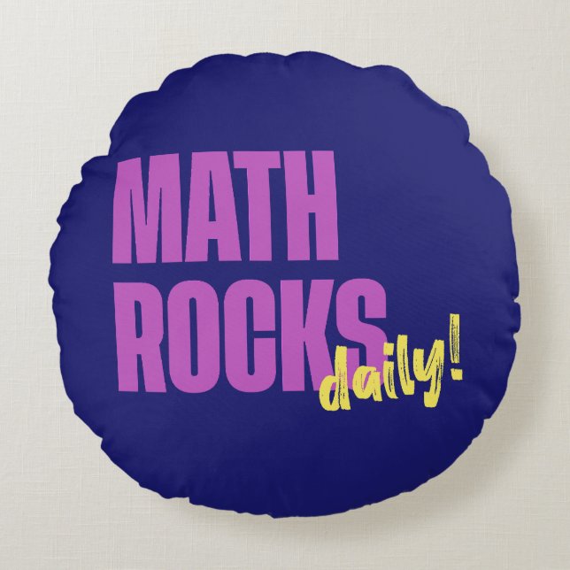 Coussins Ronds Math Rocks Daily ! Moderne (Devant)