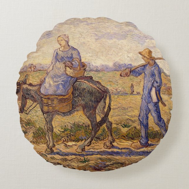 Coussins Ronds Matin de Vincent van Gogh |, sortant pour (Devant)
