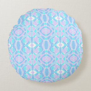 Coussins Ronds Mazipoodles Neuro Art Pastel Violet Bleu