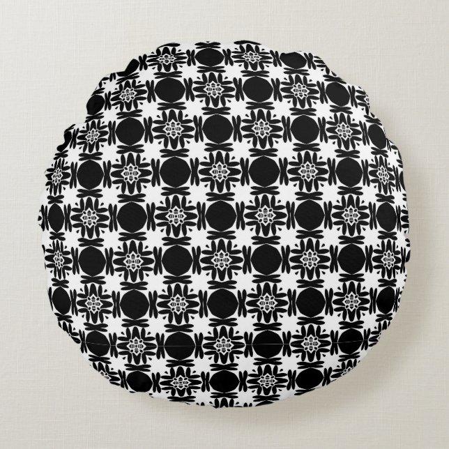 Coussins Ronds Médaillon d'obsidienne (Devant)