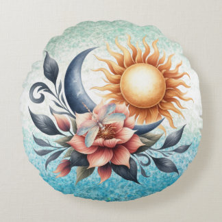 Coussins Ronds Méditation fleur de lotus libellule