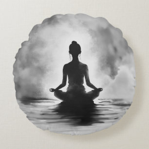 Coussins Ronds Méditation Yoga Instructeur Lotus Pose Peinture à 