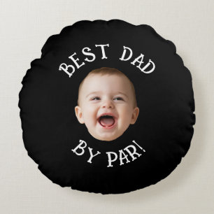 Coussins Ronds Meilleur Papa Par Nouveau Bébé Visage Personnalisé