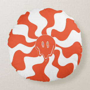 Coussins Ronds Mélange de sourire en orange et blanc