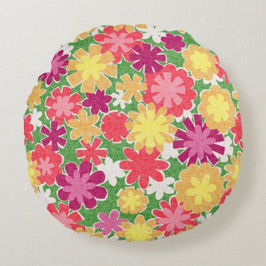 Coussins Ronds Mélange floral (Devant)