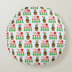 Coussins Ronds Mele Kalikimaka Hawaiian Pineappy Joyeux Noël