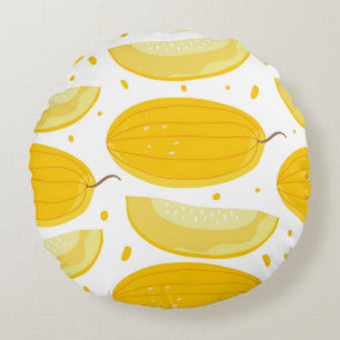 Coussins Ronds Melon Doodle Fruit Design Vintage