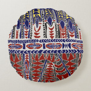 Coussins Ronds Mer du Sud Samoa Batik