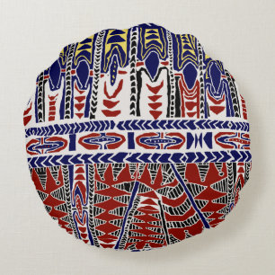Coussins Ronds Mer du Sud Samoa Batik