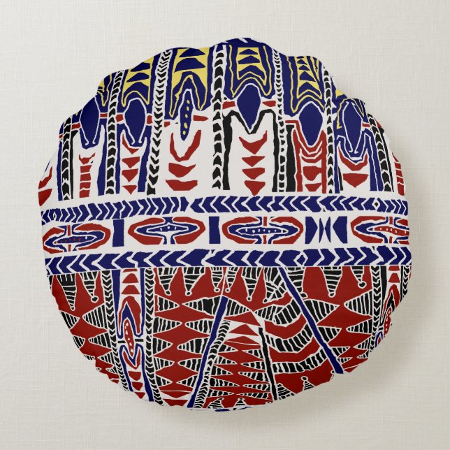 Coussins Ronds Mer du Sud Samoa Batik (Dos)