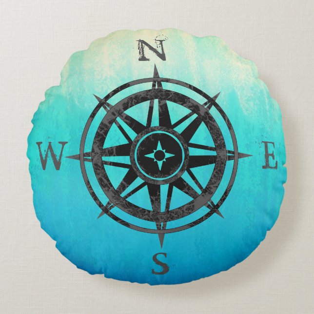 Coussins Ronds Mer turquoise d'Ombre (Devant)