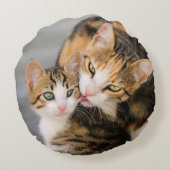 Coussins Ronds Mère Chat Aime Cute Kitten lisse (Dos)
