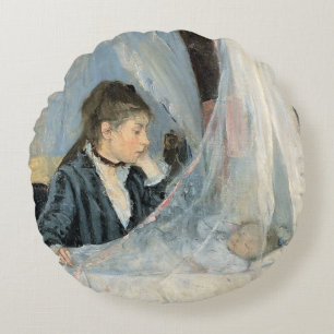 Coussins Ronds Mère impressionniste observant le sommeil de l'enf