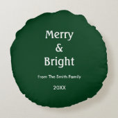 Coussins Ronds Merry And Bright Hunter Green Christmas Gift Decor (Dos)
