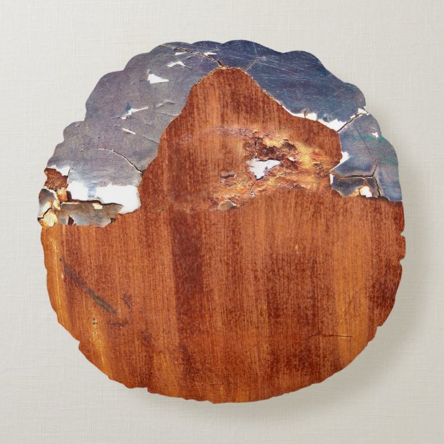 Coussins Ronds Métal rustique : Texture Vintage en Fer. (Devant)