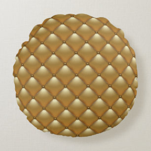 Coussins Ronds Meubles en cuir doré, canapé vintage.