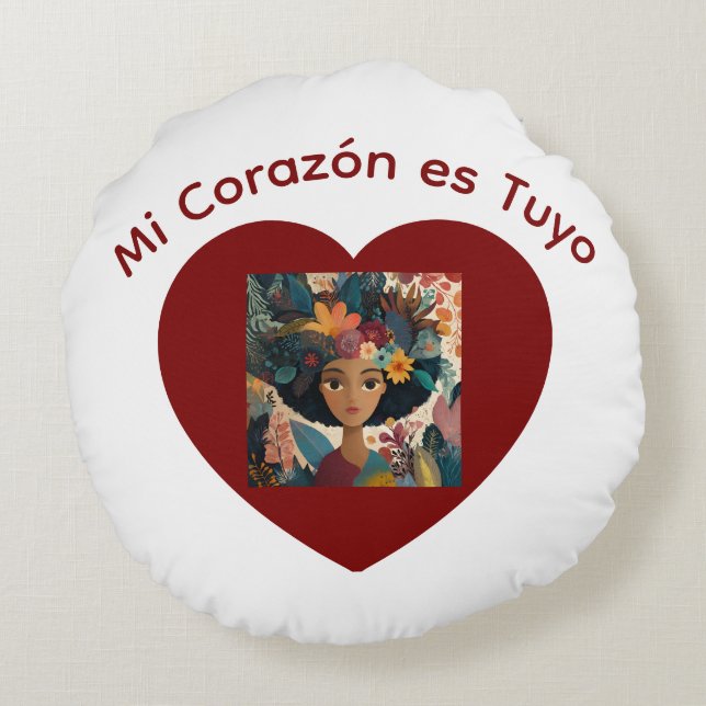 Coussins Ronds Mi Corazón es Tuyo Cojín (Dos)