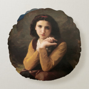Coussins Ronds Mignon Innocence d'une Jeune Fille, Bouguereau
