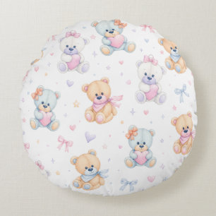 Coussins Ronds Mignon motif sans couture d'ours en peluche pour l