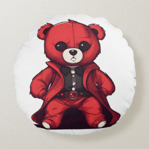 Coussins Ronds Mignon ours en peluche rouge garçon