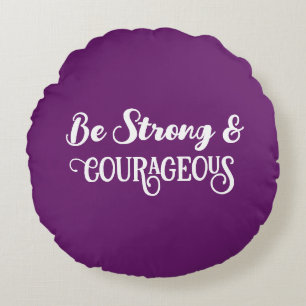 Coussins Ronds Mignon Violet Foncé Fort et Courageux Simple