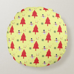 Coussins Ronds Mignonne bonhomme de neige Père Noël Xmas arbre mo