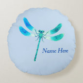 Coussins Ronds Mignonne comme une libellule bleue Bug Green (Devant)