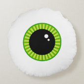 Coussins Ronds Mignonne Eyeball Vert Funny (Dos)