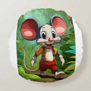 Coussins Ronds Milo, la souris de la jungle