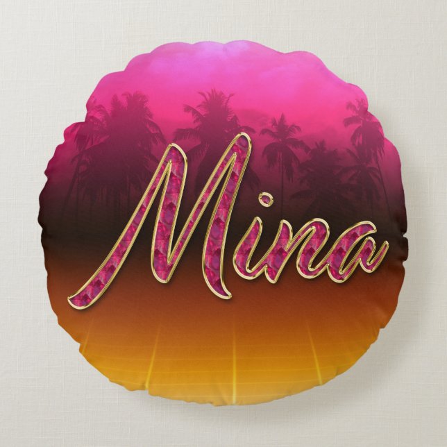 Coussins Ronds Mina Prénom (Devant)