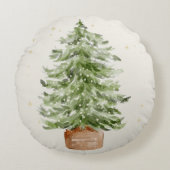 Coussins Ronds Minimalist Christmas Tree Round Throw Pillow (Devant)
