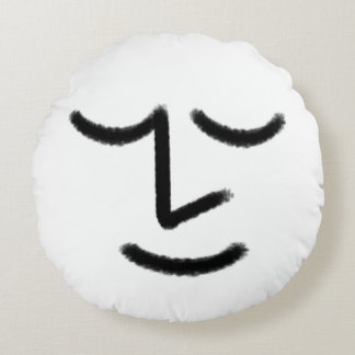 Coussins Ronds Minimalist Zen Face Throw Pillow
