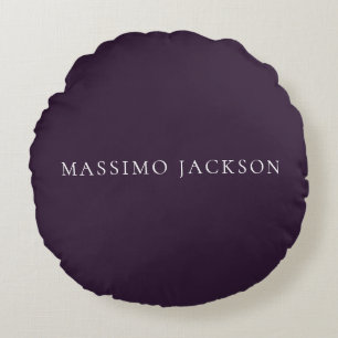 Coussins Ronds Minimaliste Moderne Violet Foncé Uni