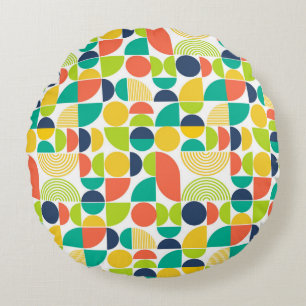 Coussins Ronds MiSiècle Moderne Vintage Art Abstrait