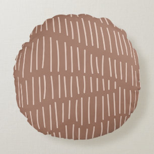 Coussins Ronds Mocha Mousse Abstraite ligne de gribouillis à main