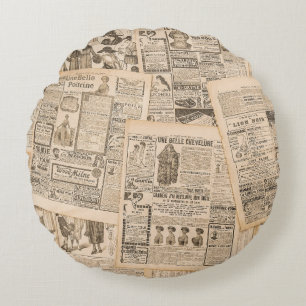 Coussins Ronds Mode antique : Pages publicitaires de journaux