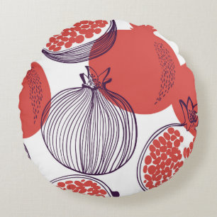 Coussins Ronds Mode sans couture motif de grenade, hal
