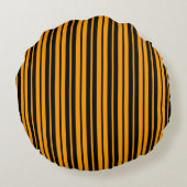 Coussins Ronds Modèle de bande verticale orange noir (Dos)