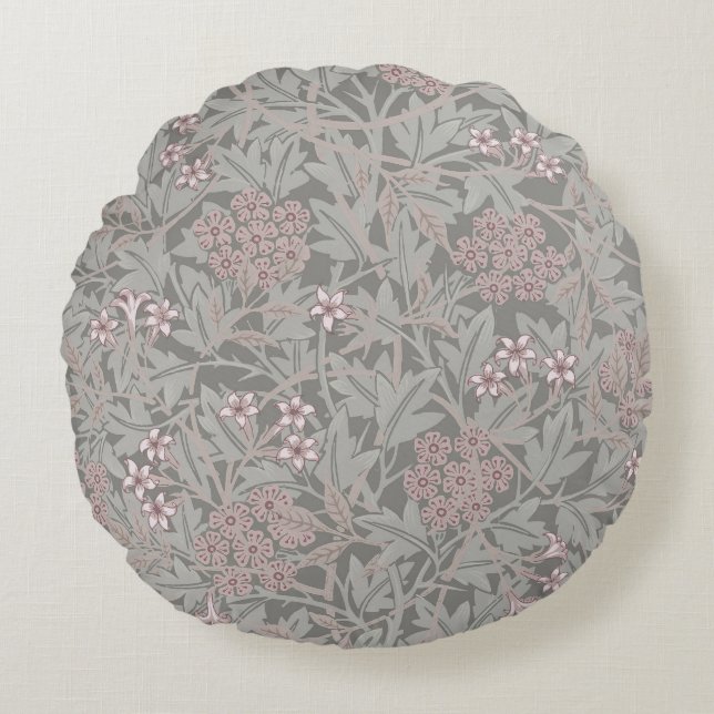 Coussins Ronds Modèle de fleur de jasmin de William Morris (Devant)