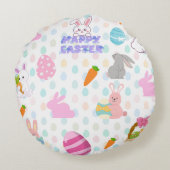 Coussins Ronds Modèle de Pâques joyeux (Dos)