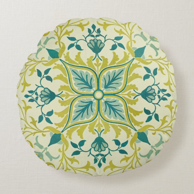 Coussins Ronds Modèle de plafond vert citron sans couture de Will (Devant)