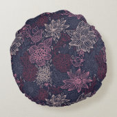 Coussins Ronds Modèle floral 4 2 (Dos)