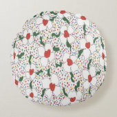 Coussins Ronds Modèle floral classique (Devant)