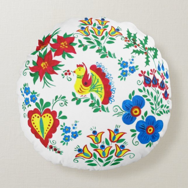 Coussins Ronds Modèle floral slave (Devant)