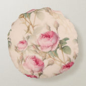 Coussins Ronds Modèle floral vintage rose  (Dos)