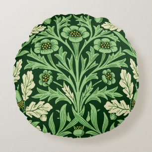 Coussins Ronds Modèle vintage de William Morris Acorn Oak Green