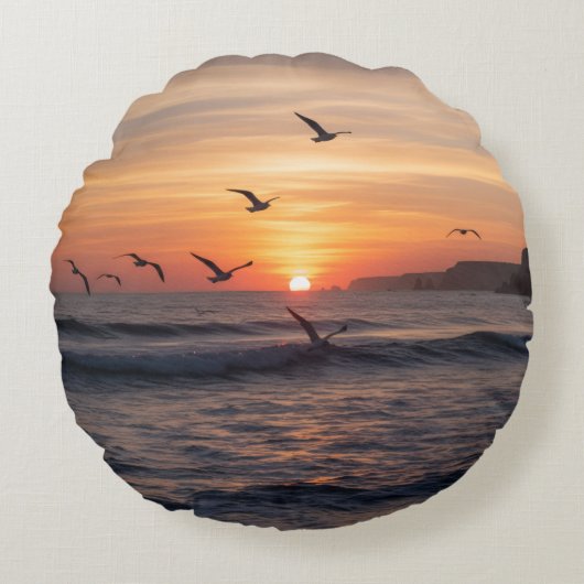 Coussins Ronds  |Modern Round Throw Pillow | Designer KazooStudio (Devant)