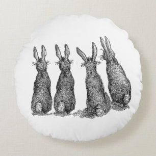 Coussins Ronds Modern vintage farmhouse Easter rabbits